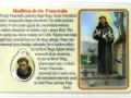 Święty Franciszek z Asyżu trzymający gołębie, z ptakami wokół.