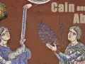 Mozaika przedstawiająca Kaina i Abla, z których jeden trzyma miecz, a drugi gałąź.